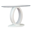 Bowery Hill Glass White Console Table Oval 47.25