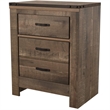Bowery Hill Brown Nightstand Rectangular Slim Profile Dual USB Charger 29.88