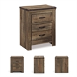 Bowery Hill Brown Nightstand Rectangular Slim Profile Dual USB Charger 29.88