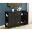 Bowery Hill MDF Wood Veneer Espresso Buffet Rectangular Adjustable Shelves 48