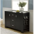 Bowery Hill MDF Wood Veneer Espresso Buffet Rectangular Adjustable Shelves 48