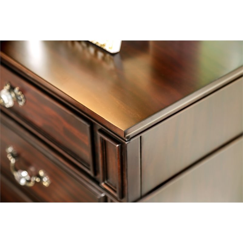 Bowery Hill Solid Wood Walnut Nightstand Rectangular Pre-Assembled 29