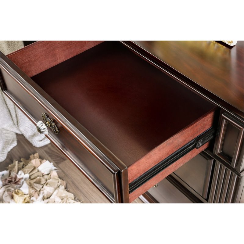Bowery Hill Solid Wood Walnut Nightstand Rectangular Pre-Assembled 29