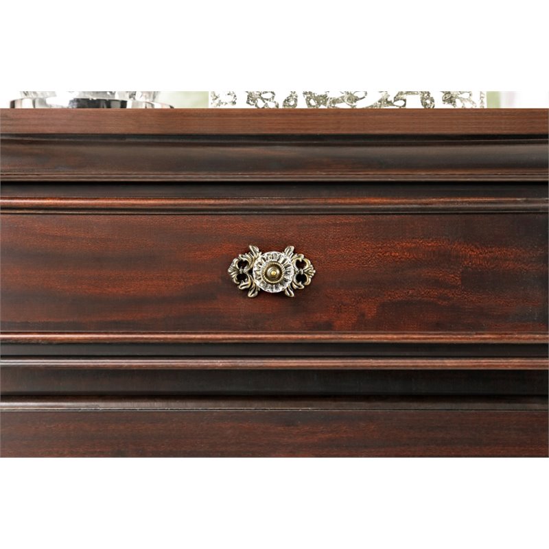 Bowery Hill Solid Wood Walnut Nightstand Rectangular Pre-Assembled 29