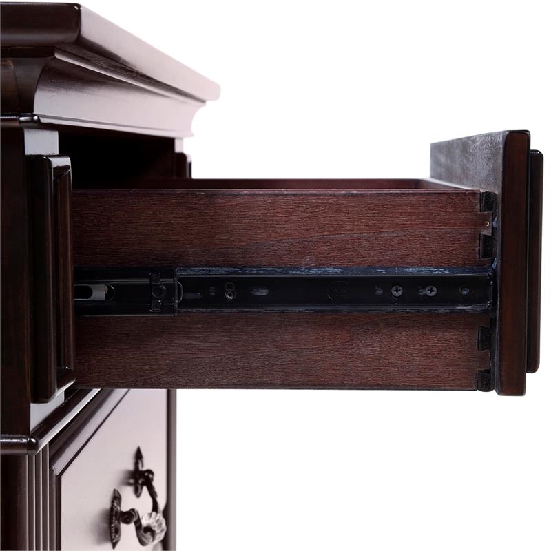 Bowery Hill Solid Wood Walnut Nightstand Rectangular Pre-Assembled 29