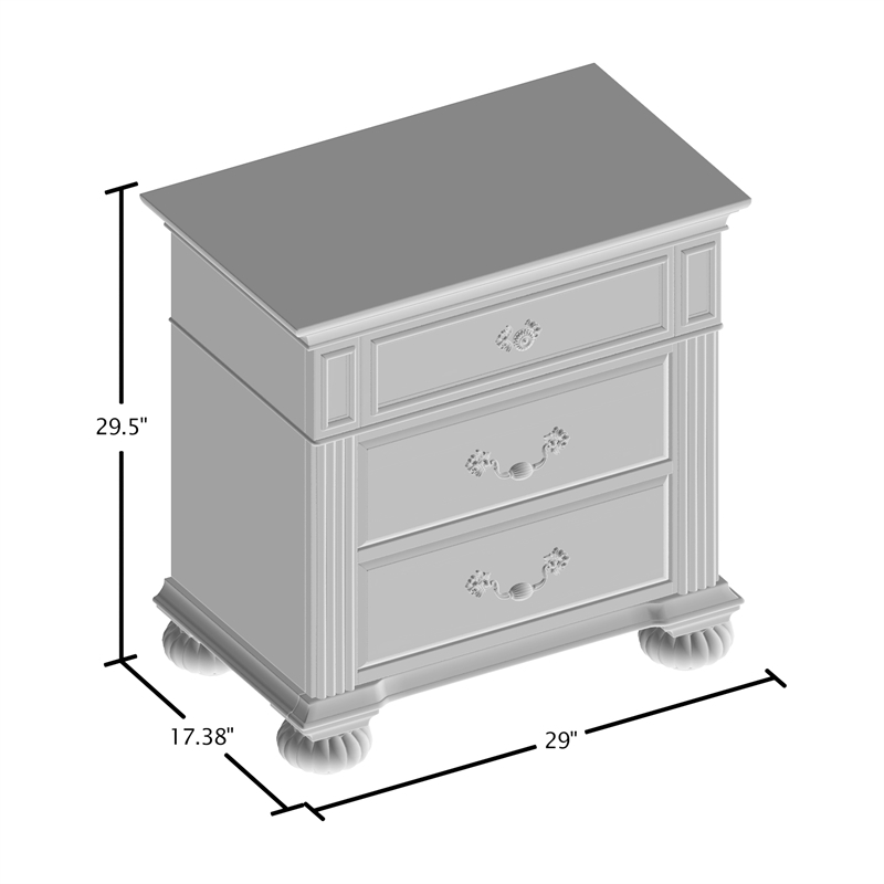 Bowery Hill Solid Wood Walnut Nightstand Rectangular Pre-Assembled 29