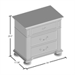 Bowery Hill Solid Wood Walnut Nightstand Rectangular Pre-Assembled 29