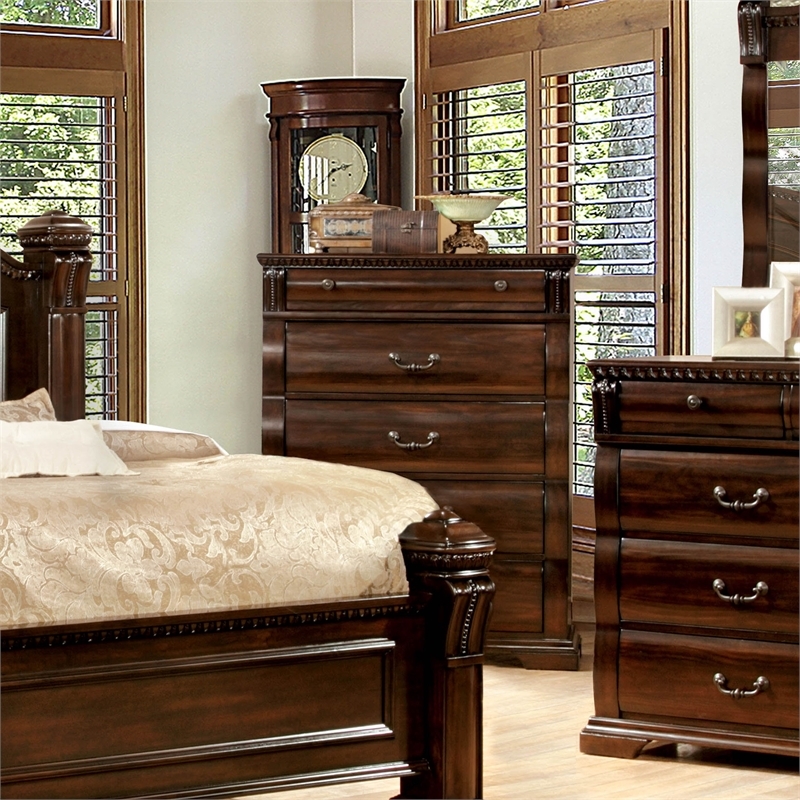 Bowery Hill Solid Wood Cherry Chest Rectangular Felt-Lined Top Drawer 51