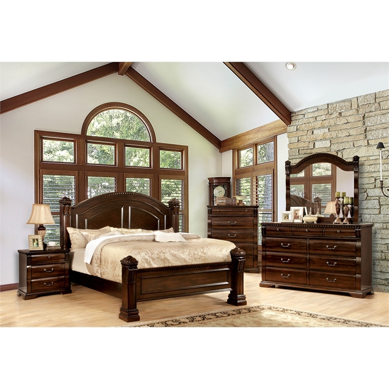 Bowery Hill Solid Wood Cherry Nightstand Rectangular Decorative Pre-Assembled 28