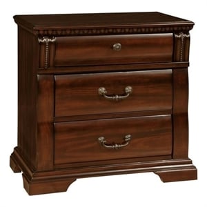 Bowery Hill Solid Wood Cherry Nightstand Rectangular Decorative Pre-Assembled 28&quot