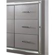 Bowery Hill 9 Drawers Contemporary Wood LED Dresser and Mirror Set in Silver