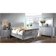 Bowery Hill 2 Drawers Contemporary Wood Nightstand in Silver