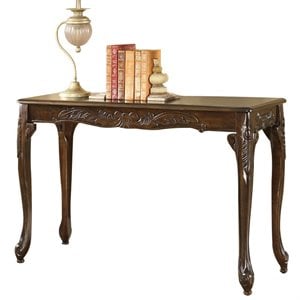 Bowery Hill Solid Wood Dark Cherry Console Table Rectangular 48&quot Unassembled