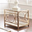 Bowery Hill Square Modern Metal End Table in Gold Chrome/Yellow Ish