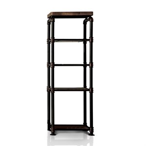 Bowery Hill Industrial Pier Cabinet in Antique Black