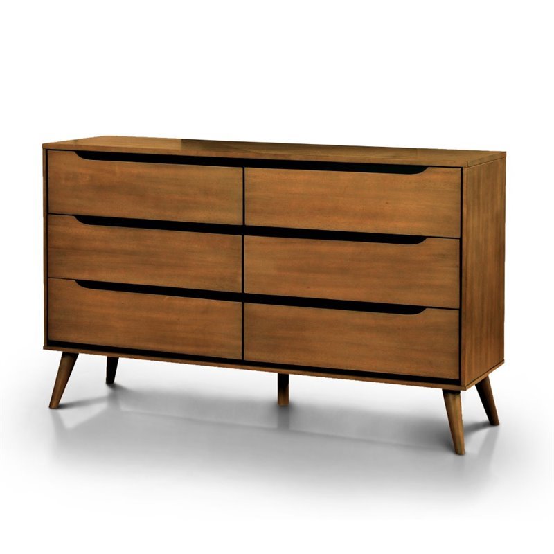 Bowery Hill 6 Drawer Dresser in Oak