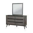 Bowery Hill 6 Drawer Dresser Square Mirror Set in Gray