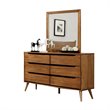 Bowery Hill 6 Drawer Dresser Square Mirror Set in Oak