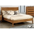 Bowery Hill Solid Wood Oak Queen Panel Bed Rectangular Durable Slats 48