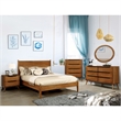 Bowery Hill Solid Wood Oak Queen Panel Bed Rectangular Durable Slats 48