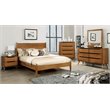 Bowery Hill Solid Wood Oak Queen Panel Bed Rectangular Durable Slats 48