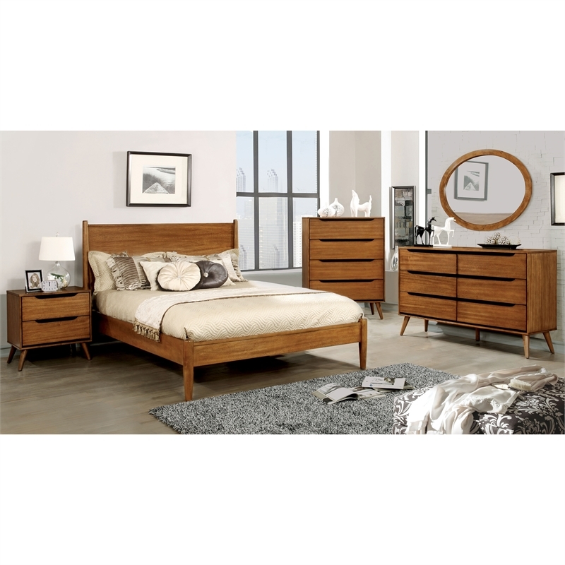 Bowery Hill Solid Wood Oak Nightstand Rectangular 24