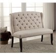Bowery Hill Fabric Settee in Beige