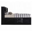 Bowery Hill Transitional Wood Metal Queen Bed with Storage in Black