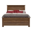 Bowery Hill Wood Oak Queen Storage Bed Rectangular 85