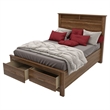 Bowery Hill Wood Oak Queen Storage Bed Rectangular 85