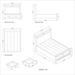 Bowery Hill Wood Oak Queen Storage Bed Rectangular 85