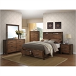 Bowery Hill Wood Oak Queen Storage Bed Rectangular 85