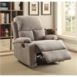 Bowery Hill Contemporary Fabric Pillow Top Armrest Motion Recliner in Gray