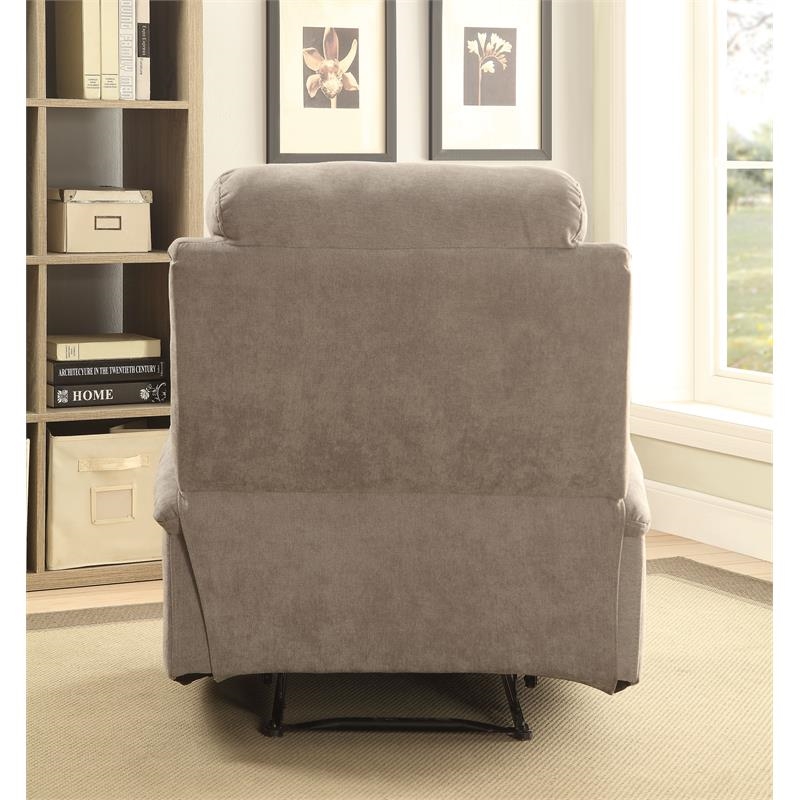 Bowery Hill Contemporary Fabric Pillow Top Armrest Motion Recliner in Gray