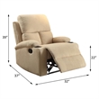 Bowery Hill Contemporary Fabric Recliner in Light Beige