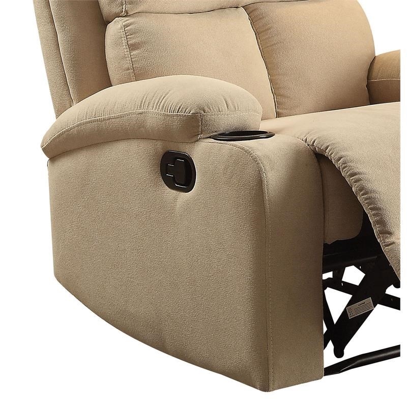 Bowery Hill Contemporary Fabric Recliner in Light Beige