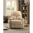 Bowery Hill Contemporary Fabric Recliner in Light Beige