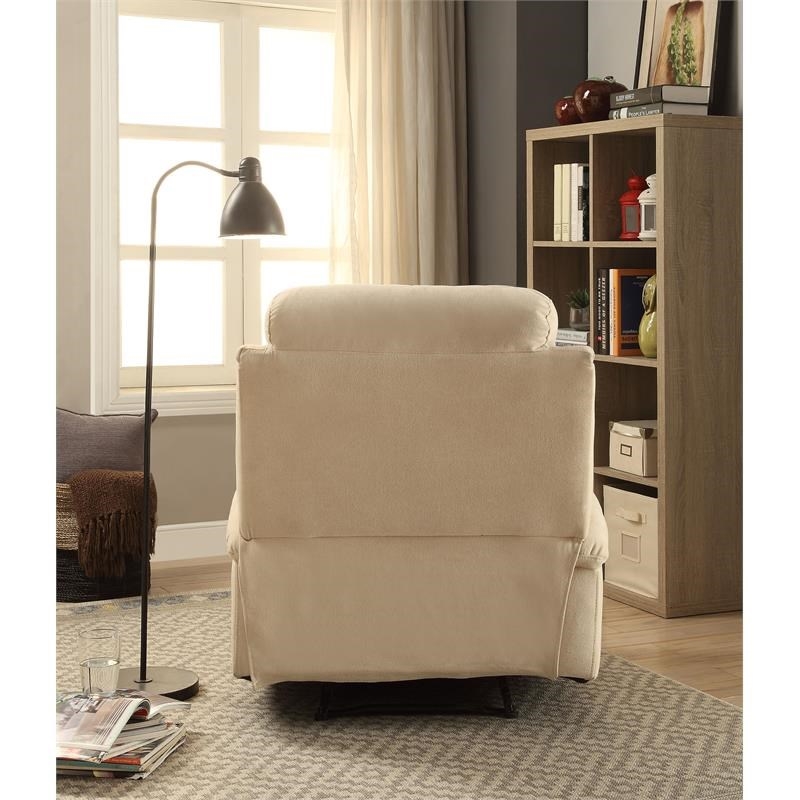 Bowery Hill Contemporary Fabric Recliner in Light Beige