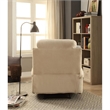 Bowery Hill Contemporary Fabric Recliner in Light Beige