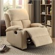 Bowery Hill Contemporary Fabric Recliner in Light Beige