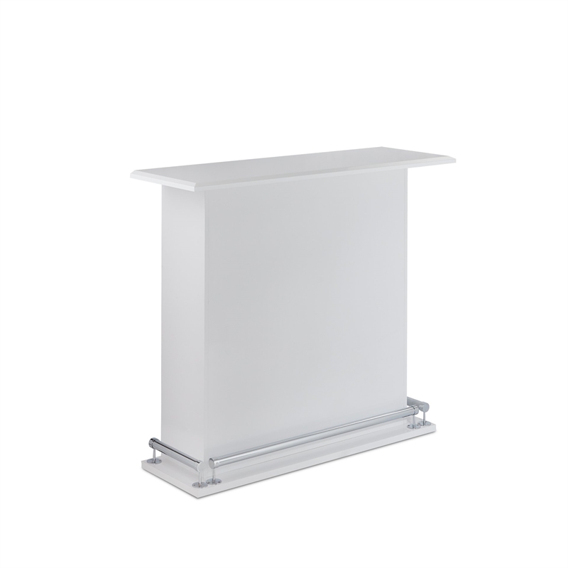 Bowery Hill Wooden White Bar Table Rectangular 41