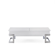 Bowery Hill Lift Top Coffee Table in White and Chrome