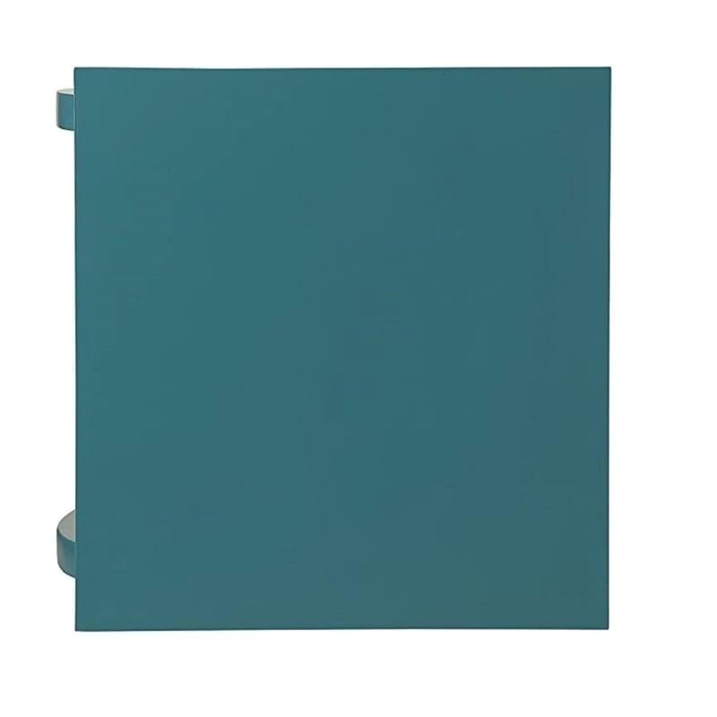 Bowery Hill 2 Shelves Square Wood End Table with Cabriole Legs in Teal Green