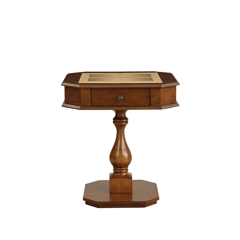 Bowery Hill 1-Drawer Wood Game Table in Cherry