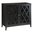Bowery Hill Contemporary 2-Door Wood/Glass Accent Chest in Black