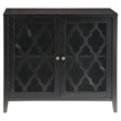 Bowery Hill Contemporary 2-Door Wood/Glass Accent Chest in Black