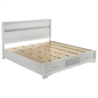Bowery Hill Asian Hardwood White Storage Panel Bed Rectangular Solid 83.75