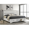 Bowery Hill Asian Hardwood White Storage Panel Bed Rectangular Solid 83.75