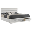Bowery Hill Asian Hardwood White Storage Panel Bed Rectangular Solid 83.75
