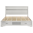 Bowery Hill Asian Hardwood White Storage Panel Bed Rectangular Solid 83.75